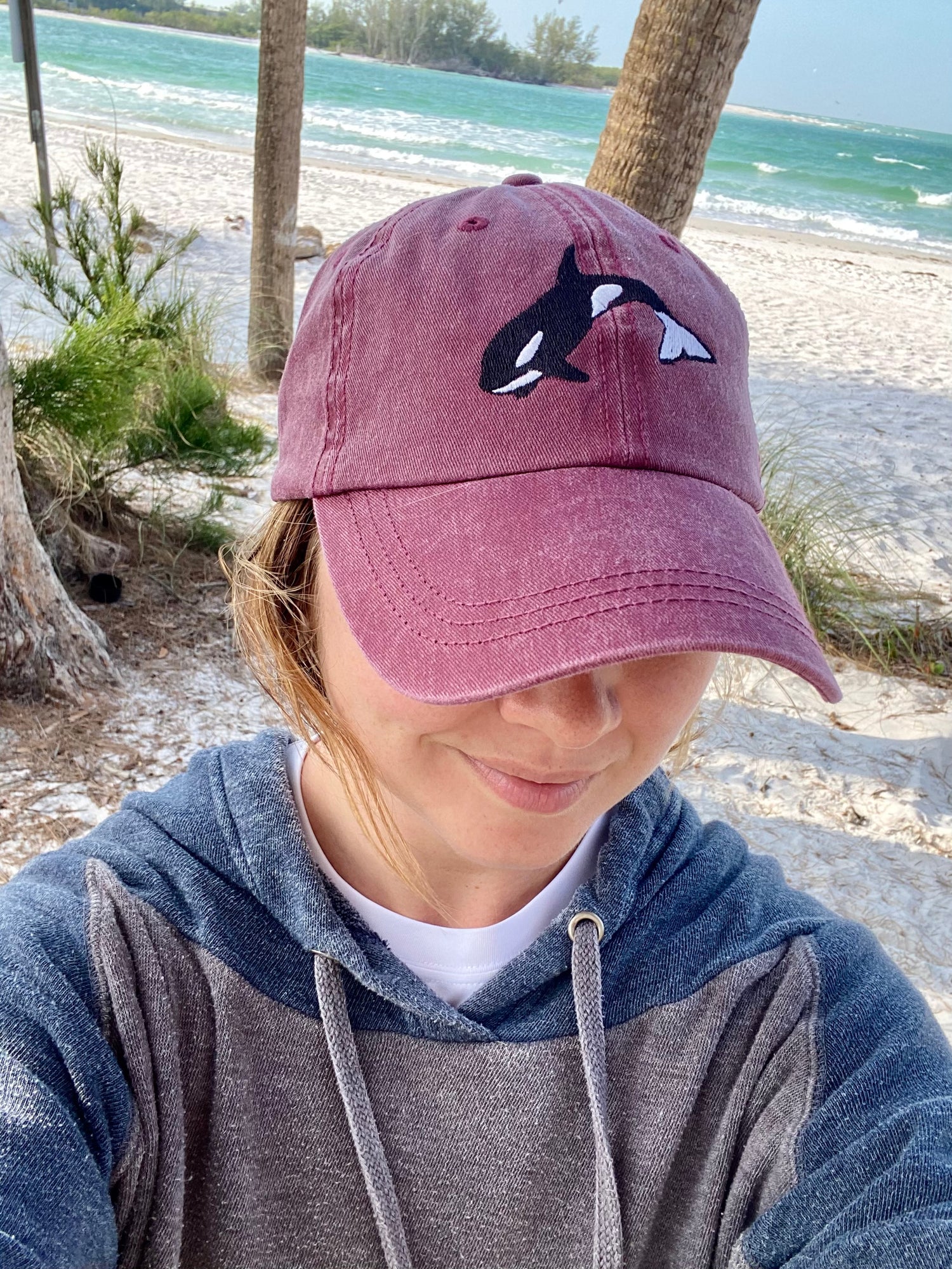 Hat Orca Embroidered Burgundy