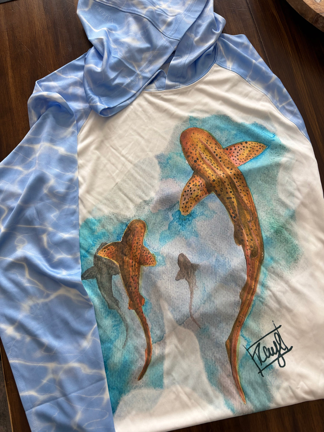 Leopard Shark Hoodie UPF50 performance