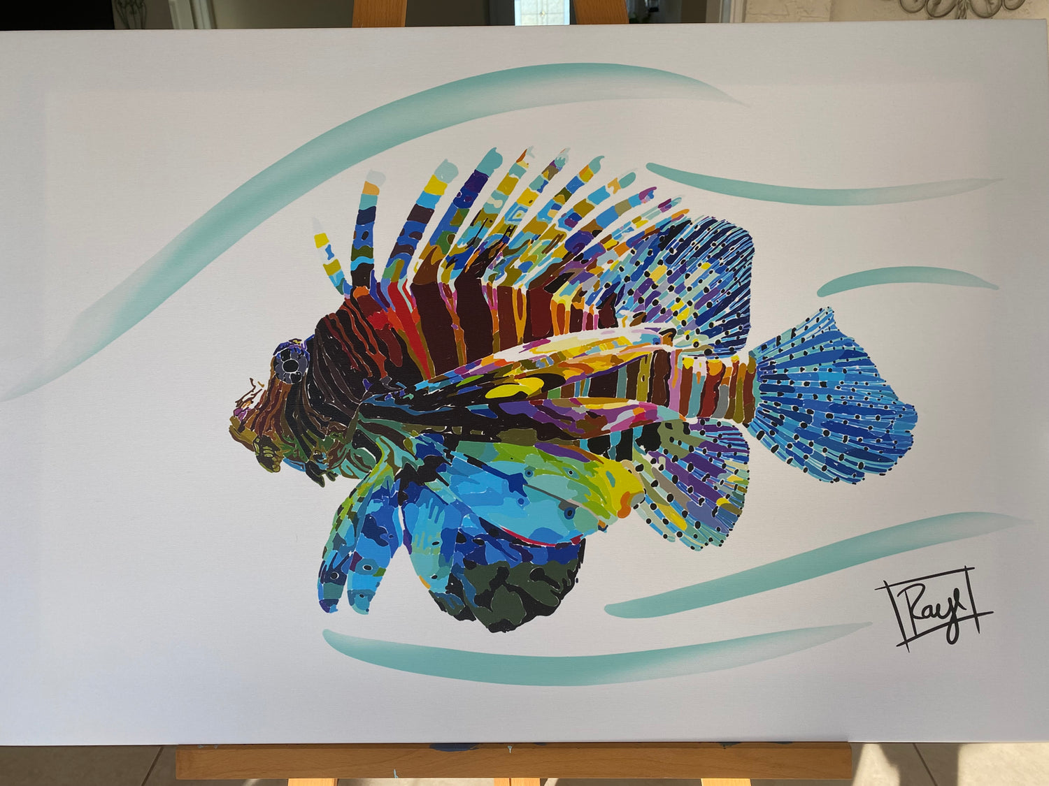 Giclee art on Canvas-Lion Fish-Raye&