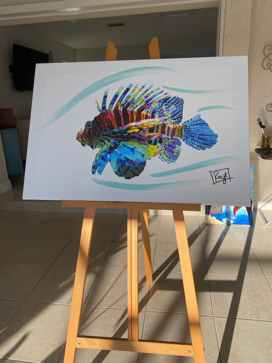 Giclee art on Canvas-Lion Fish-Raye&