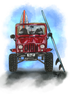 Giclee Art on Canvas-Beach Jeep-Raye&